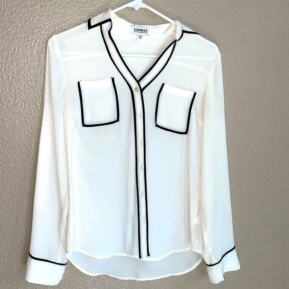 White with black piping